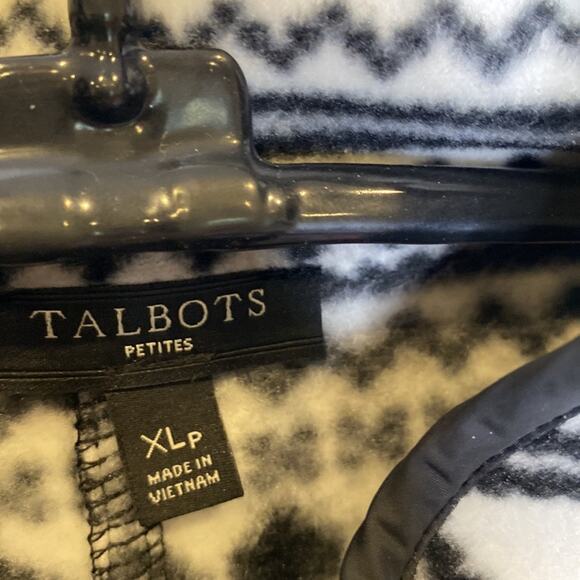 Talbots Geometric Print Fair Isle Polar Fleece Zipper Jacket EUC Sz XLP Poly - Picture 4 of 12